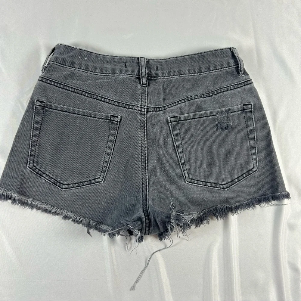 PacSun Women’s Charcoal Distressed‎ High Rise Gestival Jean Shorts Size 26